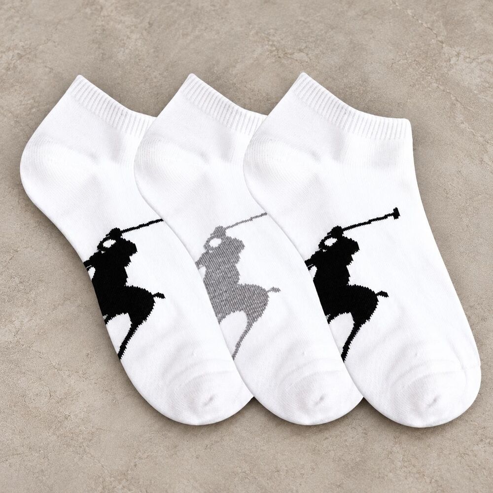 Polo Ralph Lauren Unisex Ankle Athletic Big Pony Player Socks White
